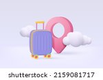 3d Suitcase And Location Point...