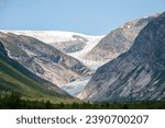 Small photo of 20-07-2023. Luster,Norway.Nigardsbreen is a glacier arm of the large Jostedalsbreen glacier.