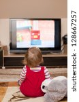 Little Girl Watching Television