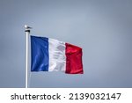 French Flag Waving In The Air...