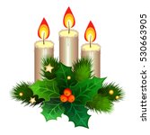 Christmas Candle & Holly Leaves Free Stock Photo - Public Domain Pictures