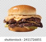 Smash burger isolated...