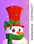 snowman with red hat  and green ... | Shutterstock .eps vector #2107401677