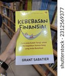 Small photo of jambi,04 june 2023,books of finansial with tittle kebebasan finansial or financial freedom books