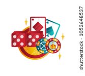 retro emblem for casino or... | Shutterstock .eps vector #1052648537