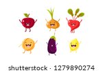 cute fruit and vegetables... | Shutterstock .eps vector #1279890274
