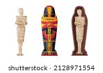 mummy case with buried ancient... | Shutterstock .eps vector #2128971554