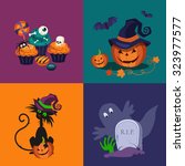 set of halloween vector... | Shutterstock .eps vector #323977577