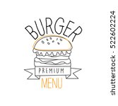 burger with sesame seeds bun... | Shutterstock .eps vector #522602224