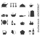 kitchen and culinary icons on... | Shutterstock .eps vector #606530867