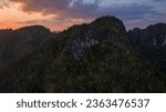 Small photo of Aerial view Tiger Cave Temple is a Buddhist temple in Krabi, Thailand. It is known for the tiger paw prints in the cave, tall Buddha statues and the strenuous flight of stairs to reach the summit.