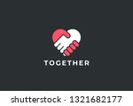 two hands together. heart... | Shutterstock .eps vector #1321682177
