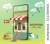 shopping online mobile phone... | Shutterstock .eps vector #1111564421