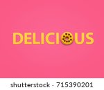 pink background of yellow... | Shutterstock . vector #715390201