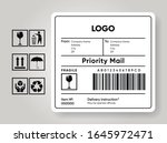 shipment label template. cargo... | Shutterstock .eps vector #1645972471