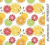 bright citrus seamless pattern. ... | Shutterstock .eps vector #2079383167