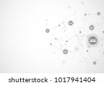 abstract connecting dots and... | Shutterstock .eps vector #1017941404