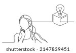 one line drawing of woman... | Shutterstock .eps vector #2147839451