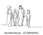 traditional arab family  ... | Shutterstock .eps vector #672846961