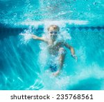 Underwater Young Boy Fun In The ...