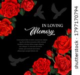 Funeral Vector Card With Red...