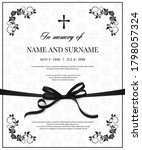 Funeral Card Vector Template ...