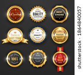 gold badges and labels ... | Shutterstock .eps vector #1864840057
