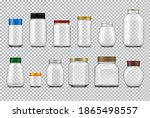 glass jars with lids realistic... | Shutterstock .eps vector #1865498557
