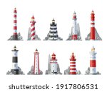 Lighthouse Vector Icons Set Of...