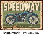 speedway rusty metal plate with ... | Shutterstock .eps vector #1919862407