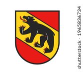Swiss canton emblem, Bern or Berne in Switzerland vector coat of arms icon. Switzerland country, Bern region emblem of flag symbol with bear, Swiss travel and culture, isolated heraldic sign