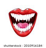 vampire jaws  mouth and teeth ... | Shutterstock .eps vector #2010916184