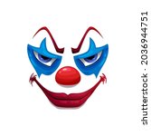 Creepy Clown Face Vector Icon ...