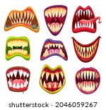 monster mouths and jaws ... | Shutterstock .eps vector #2046059267