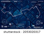 hud navigation background. city ... | Shutterstock .eps vector #2053020317