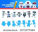 find a correct robot shadow.... | Shutterstock .eps vector #2072075384