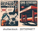 gas station and car repair... | Shutterstock .eps vector #2075394877