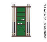Pool Billiards Cue Rack With...