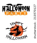 happy halloween party... | Shutterstock .eps vector #213570127