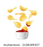 falling realistic crispy potato ... | Shutterstock .eps vector #2138189327
