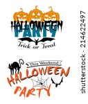 halloween party invitation with ... | Shutterstock .eps vector #214622497
