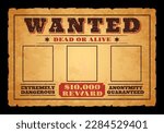 western wanted banner with...