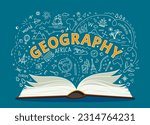 geography textbook and symbols...