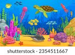 cartoon sea animals  turtle ...