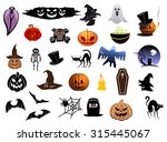 set of colorful halloween icons ... | Shutterstock . vector #315445067
