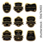 set of vintage golden labels.... | Shutterstock .eps vector #50676403