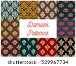 Damask Patterns Set. Vector...