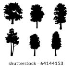 set of tree silhouettes for... | Shutterstock . vector #64144153