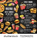 fast food sketch price menu... | Shutterstock .eps vector #722543251