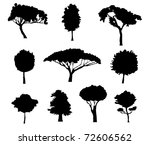 set of tree silhouettes for... | Shutterstock . vector #72606562